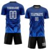 Custom Royal White-Navy Sublimation Soccer Uniform Jersey