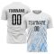 Custom White Black-Light Blue Sublimation Soccer Uniform Jersey